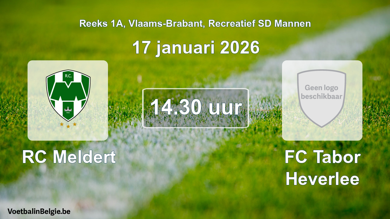 Scheduled match recreational sd men football: RC Meldert - FC Tabor Heverlee (17 January 2026)