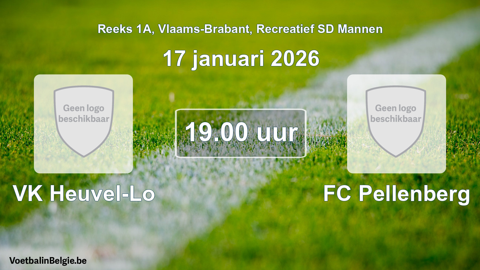 Scheduled match recreational sd men football: VK Heuvel-Lo - FC Pellenberg (17 January 2026)