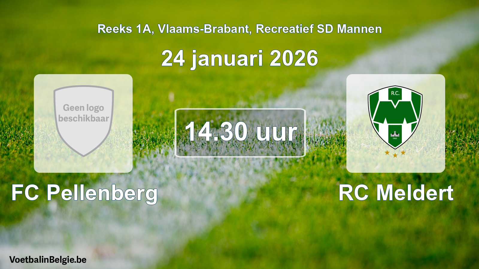Scheduled match recreational sd men football: FC Pellenberg - RC Meldert (24 January 2026)