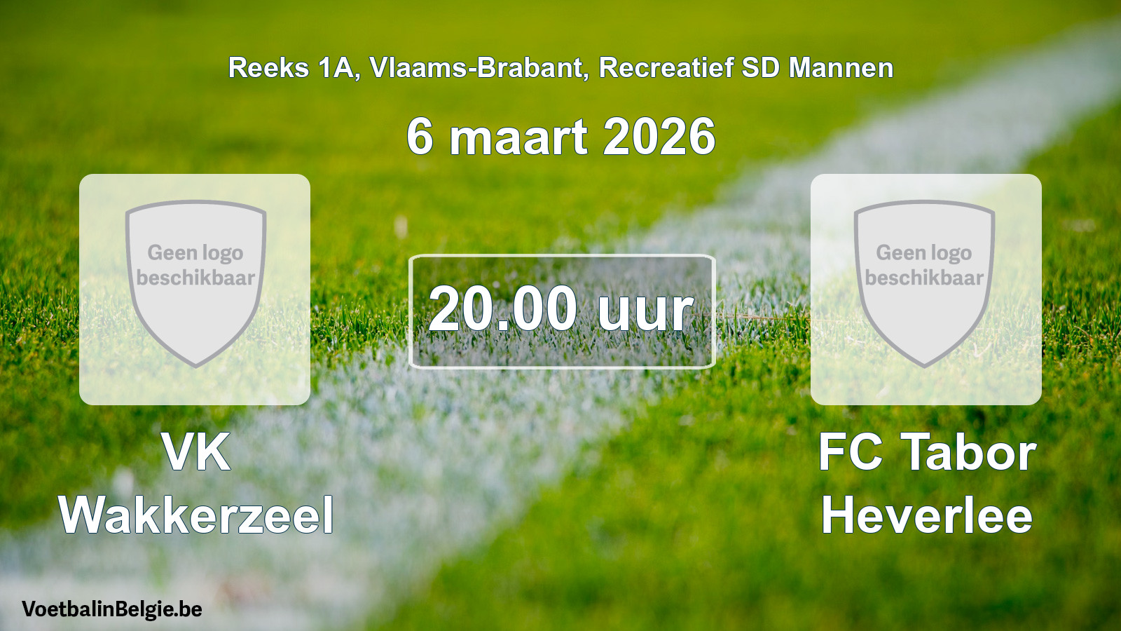 Scheduled match recreational sd men football: VK Wakkerzeel - FC Tabor Heverlee (6 March 2026)
