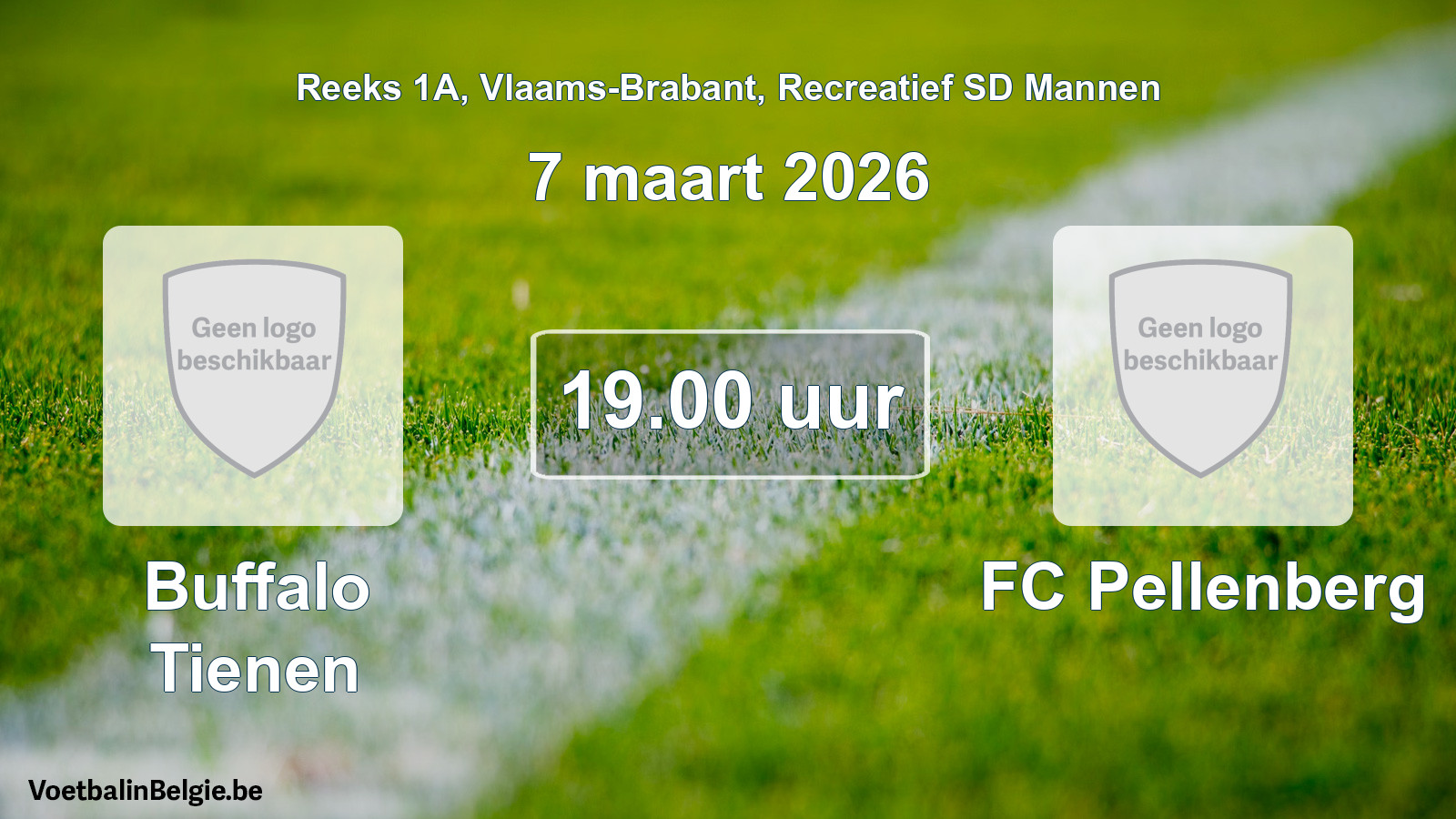 Scheduled match recreational sd men football: Buffalo Tienen - FC Pellenberg (7 March 2026)