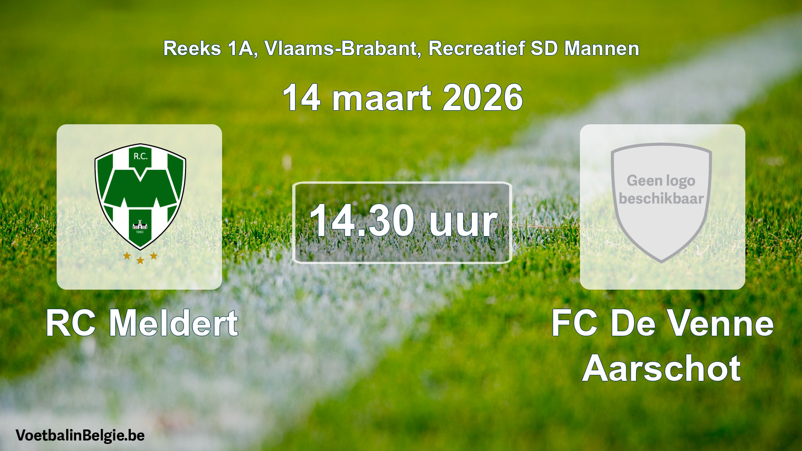 Scheduled match recreational sd men football: RC Meldert - FC De Venne Aarschot (14 March 2026)