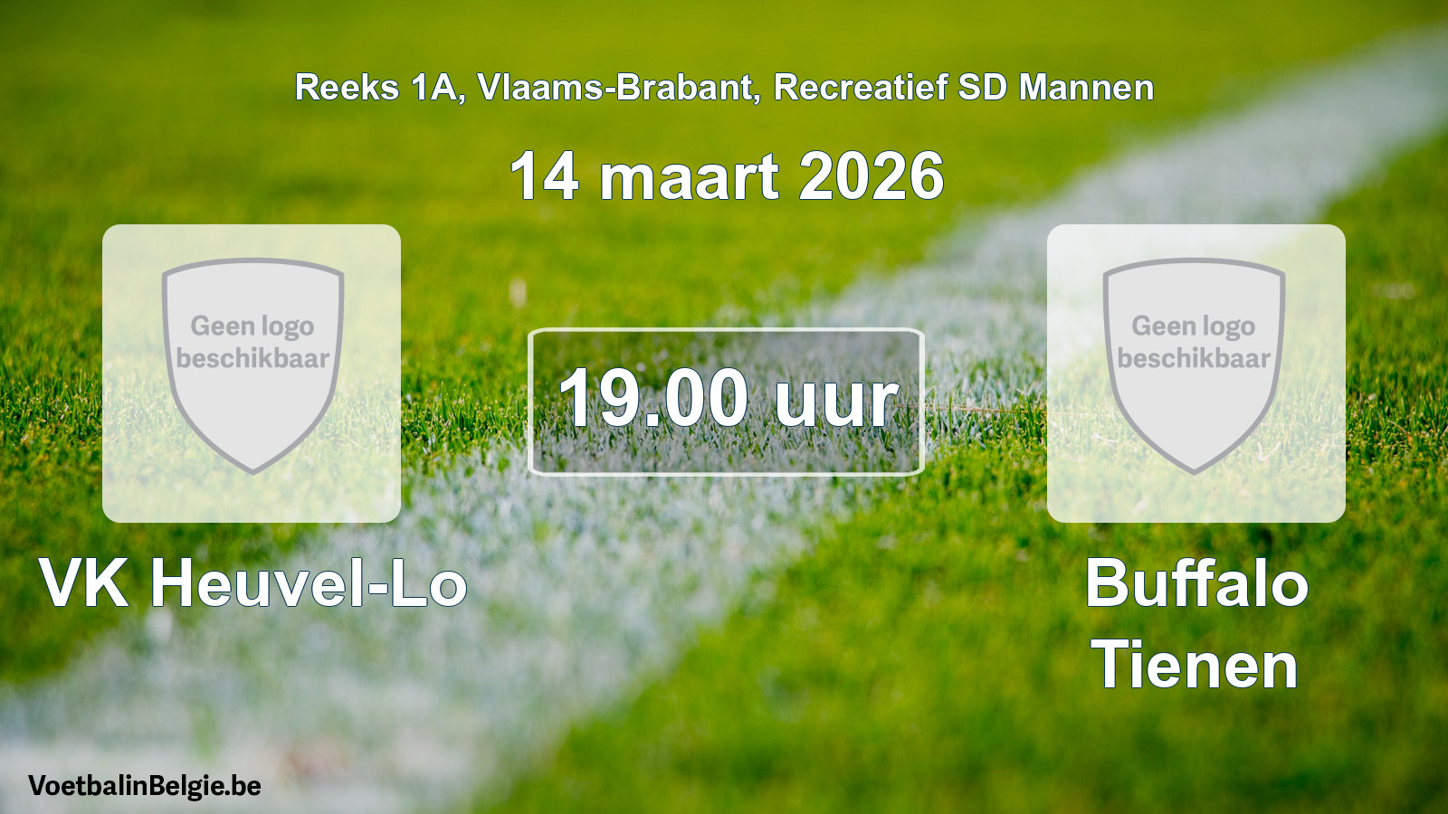 Scheduled match recreational sd men football: VK Heuvel-Lo - Buffalo Tienen (14 March 2026)
