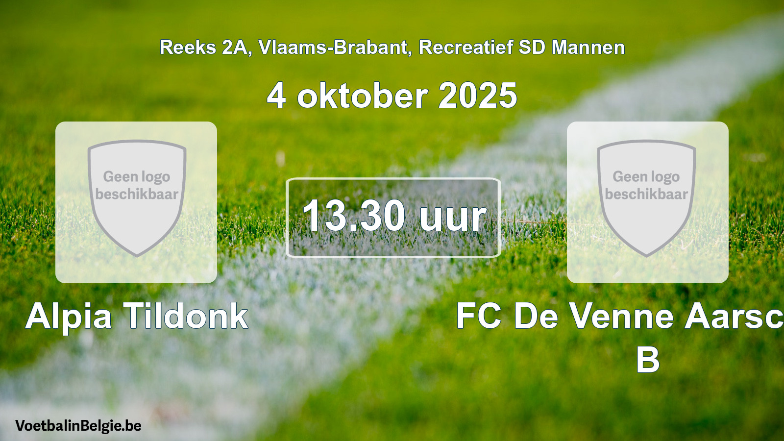 Scheduled match recreational sd men football: Alpia Tildonk - FC De Venne Aarschot B (4 October 2025)