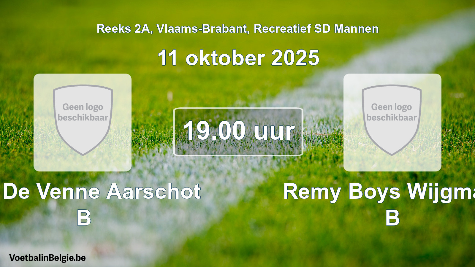 Scheduled match recreational sd men football: FC De Venne Aarschot B - Remy Boys Wijgmaal B (11 October 2025)