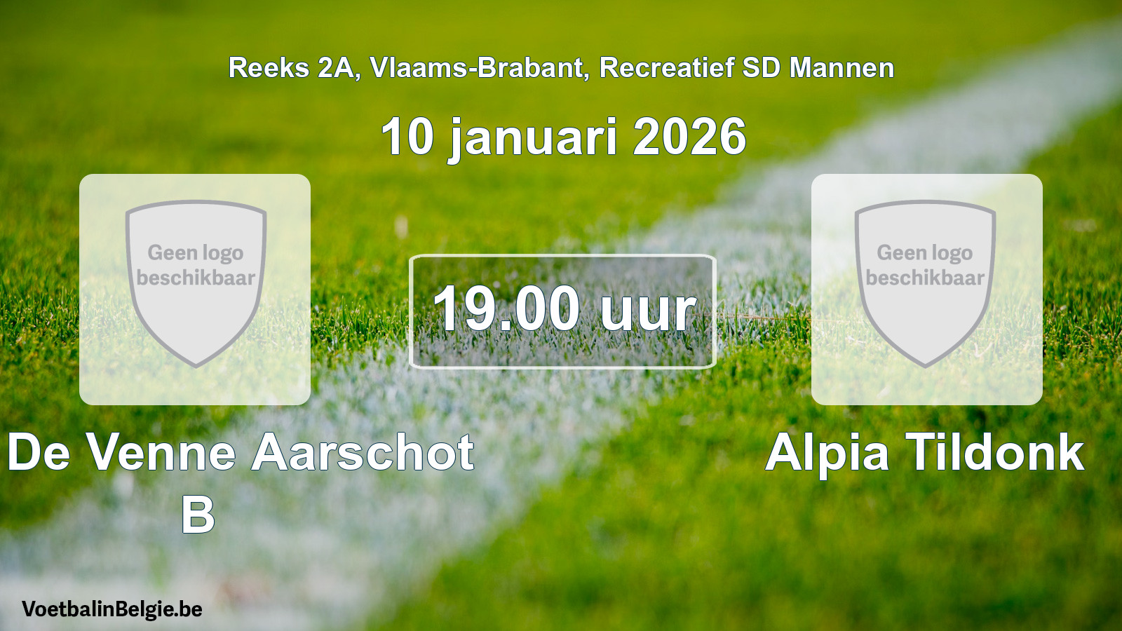 Scheduled match recreational sd men football: FC De Venne Aarschot B - Alpia Tildonk (10 January 2026)