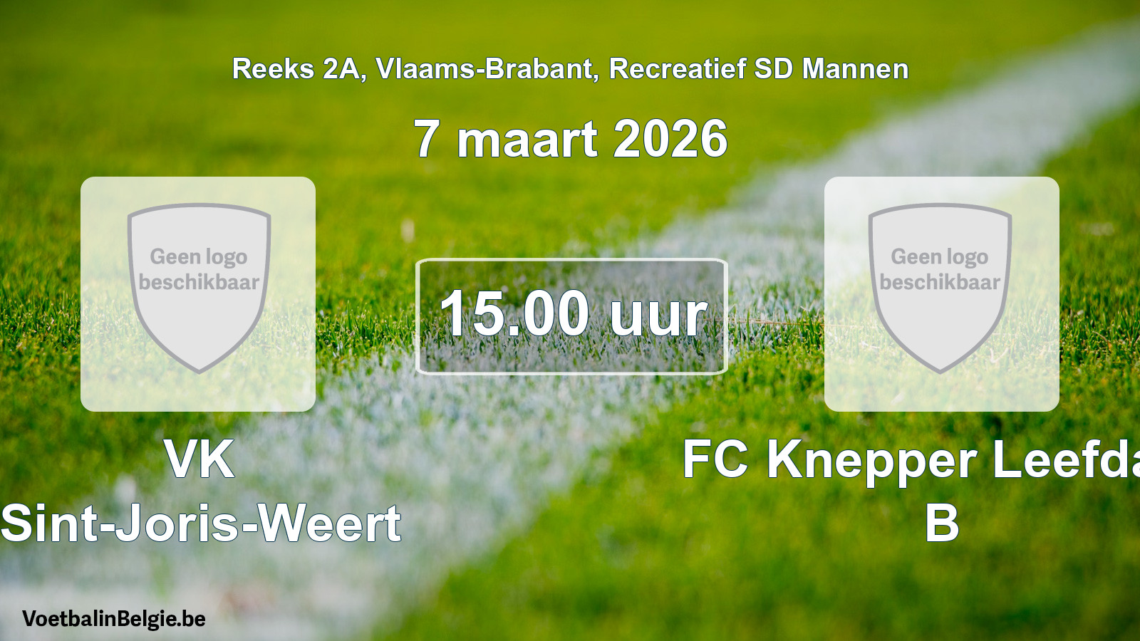 Scheduled match recreational sd men football: VK Sint-Joris-Weert - FC Knepper Leefdaal B (7 March 2026)