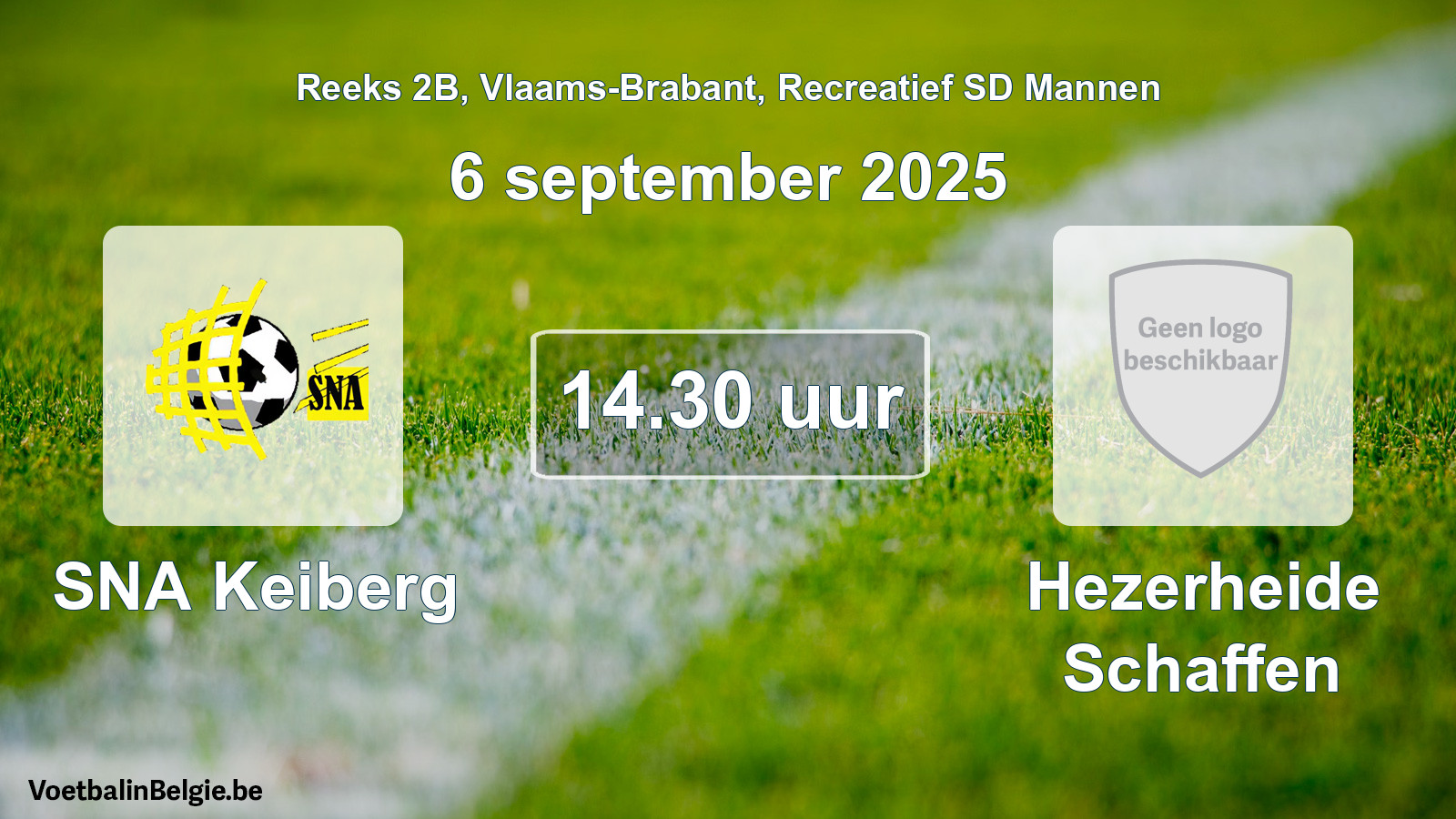Scheduled match recreational sd men football: SNA Keiberg - Hezerheide Schaffen (6 September 2025)