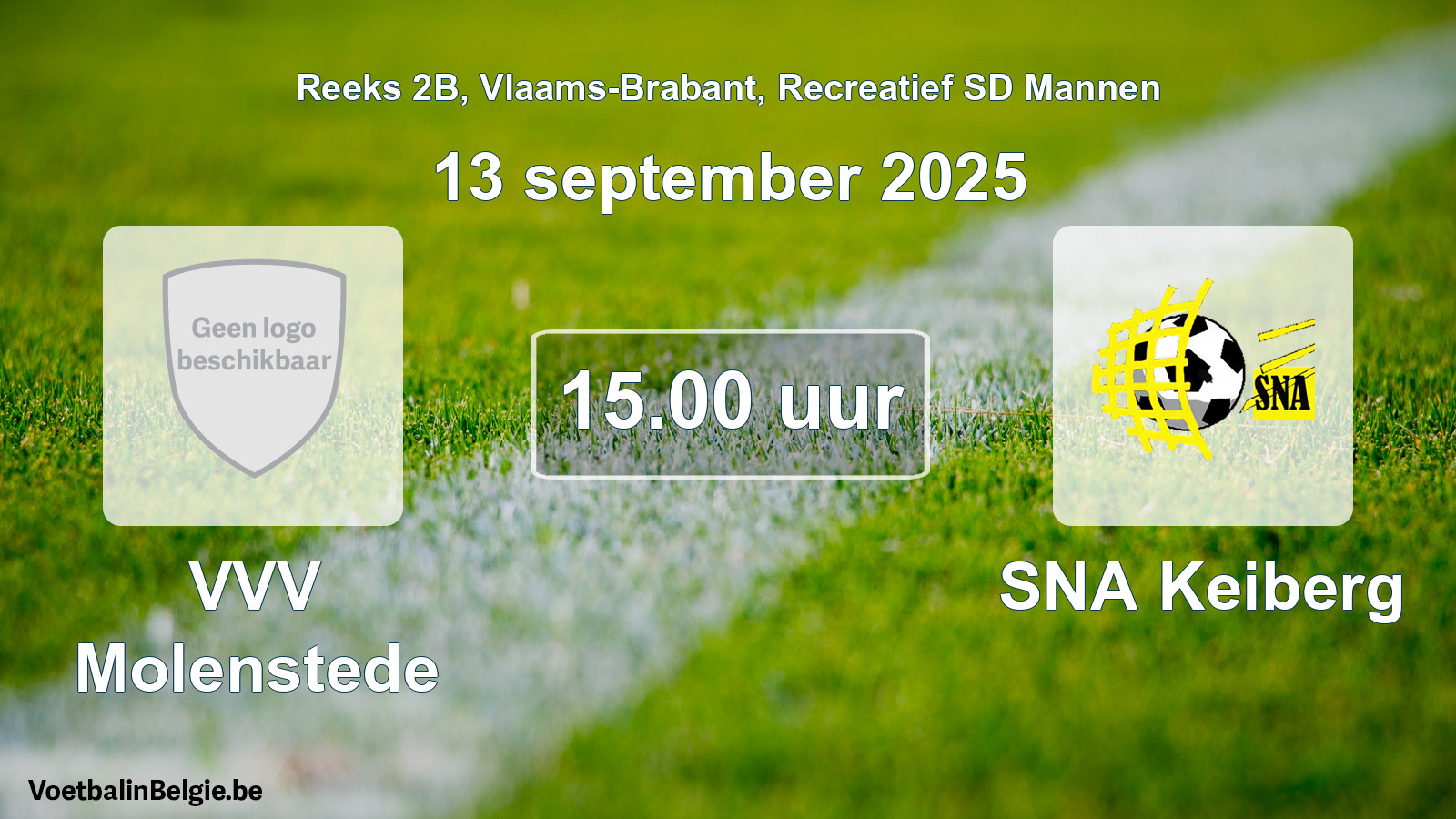 Geplande wedstrijd recreatief sd mannenvoetbal: VVV Molenstede - SNA Keiberg (13 september 2025)