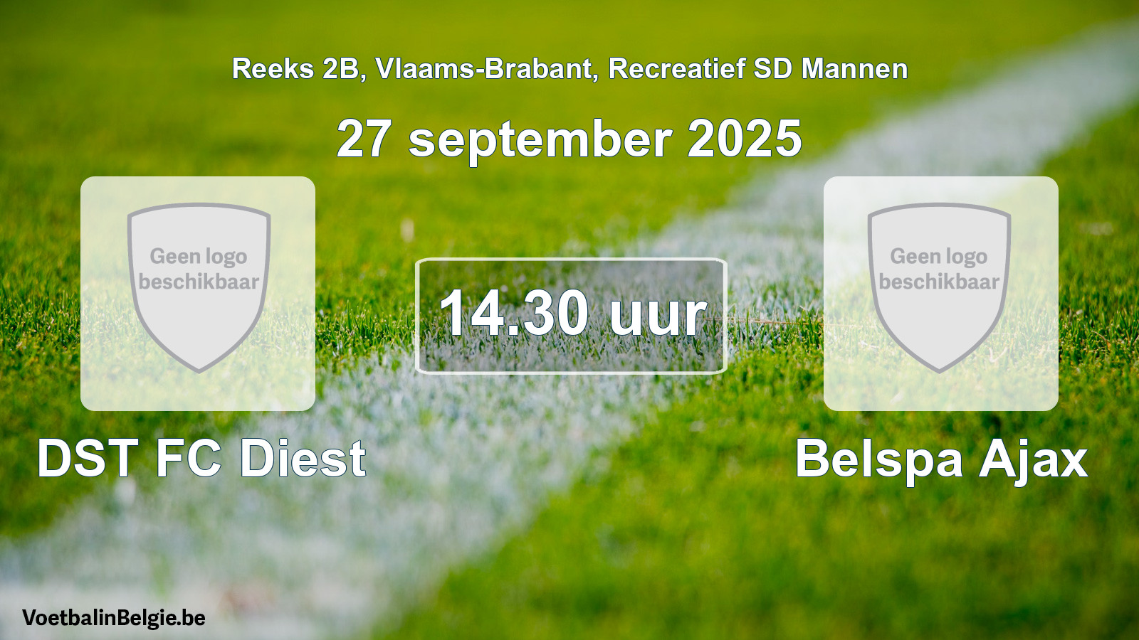 Scheduled match recreational sd men football: DST FC Diest - Belspa Ajax (27 September 2025)