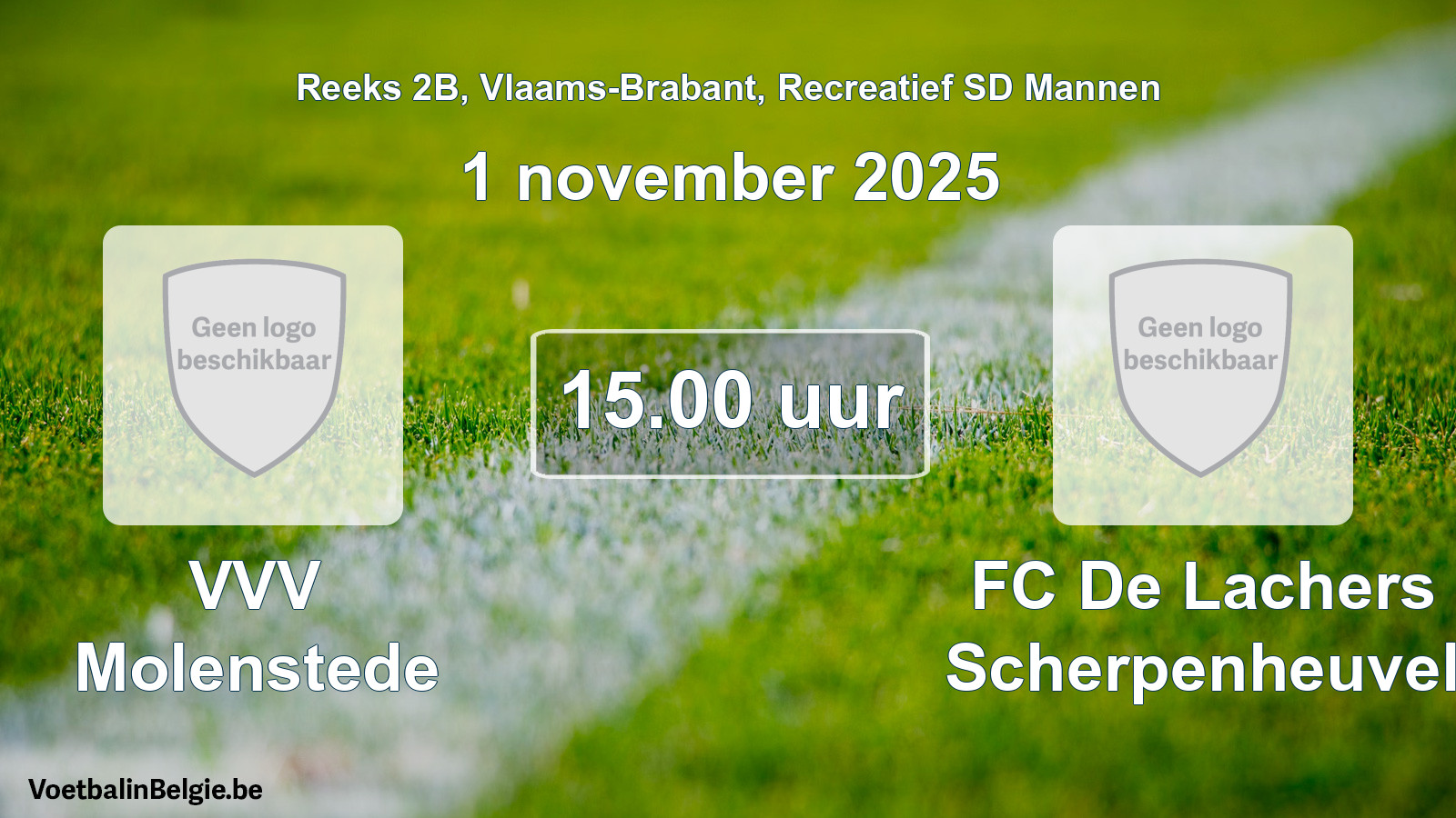 Geplande wedstrijd recreatief sd mannenvoetbal: VVV Molenstede - FC De Lachers Scherpenheuvel (1 november 2025)