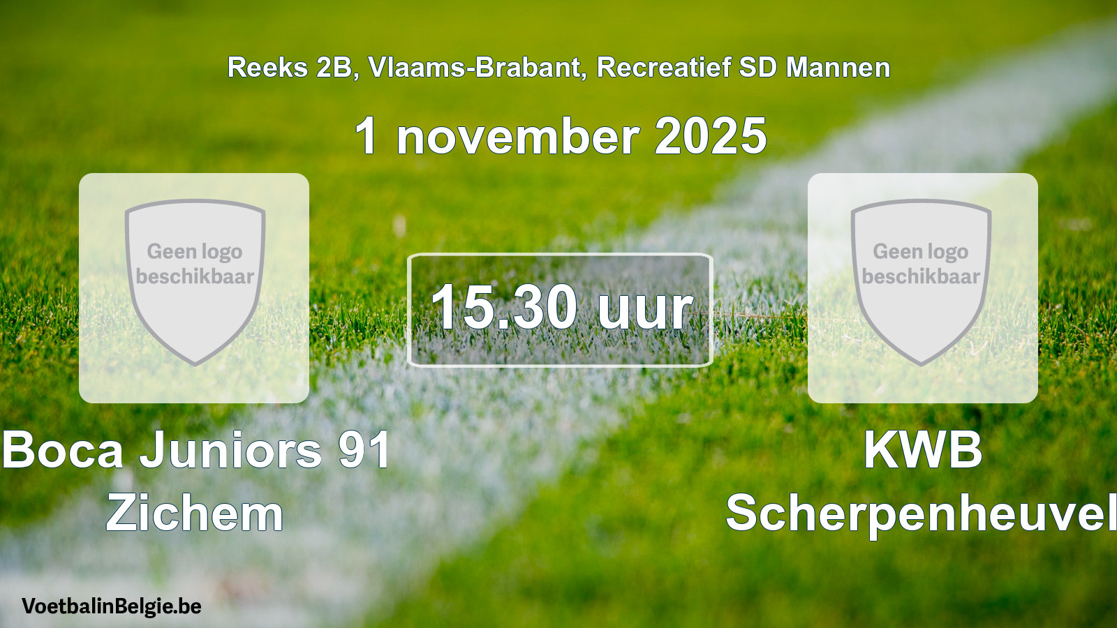 Geplande wedstrijd recreatief sd mannenvoetbal: Boca Juniors 91 Zichem - KWB Scherpenheuvel (1 november 2025)