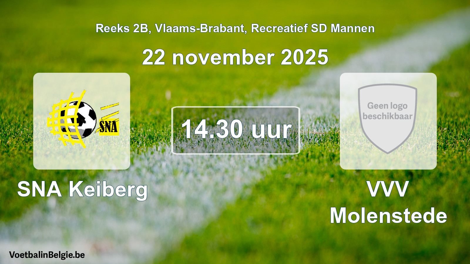 Scheduled match recreational sd men football: SNA Keiberg - VVV Molenstede (22 November 2025)