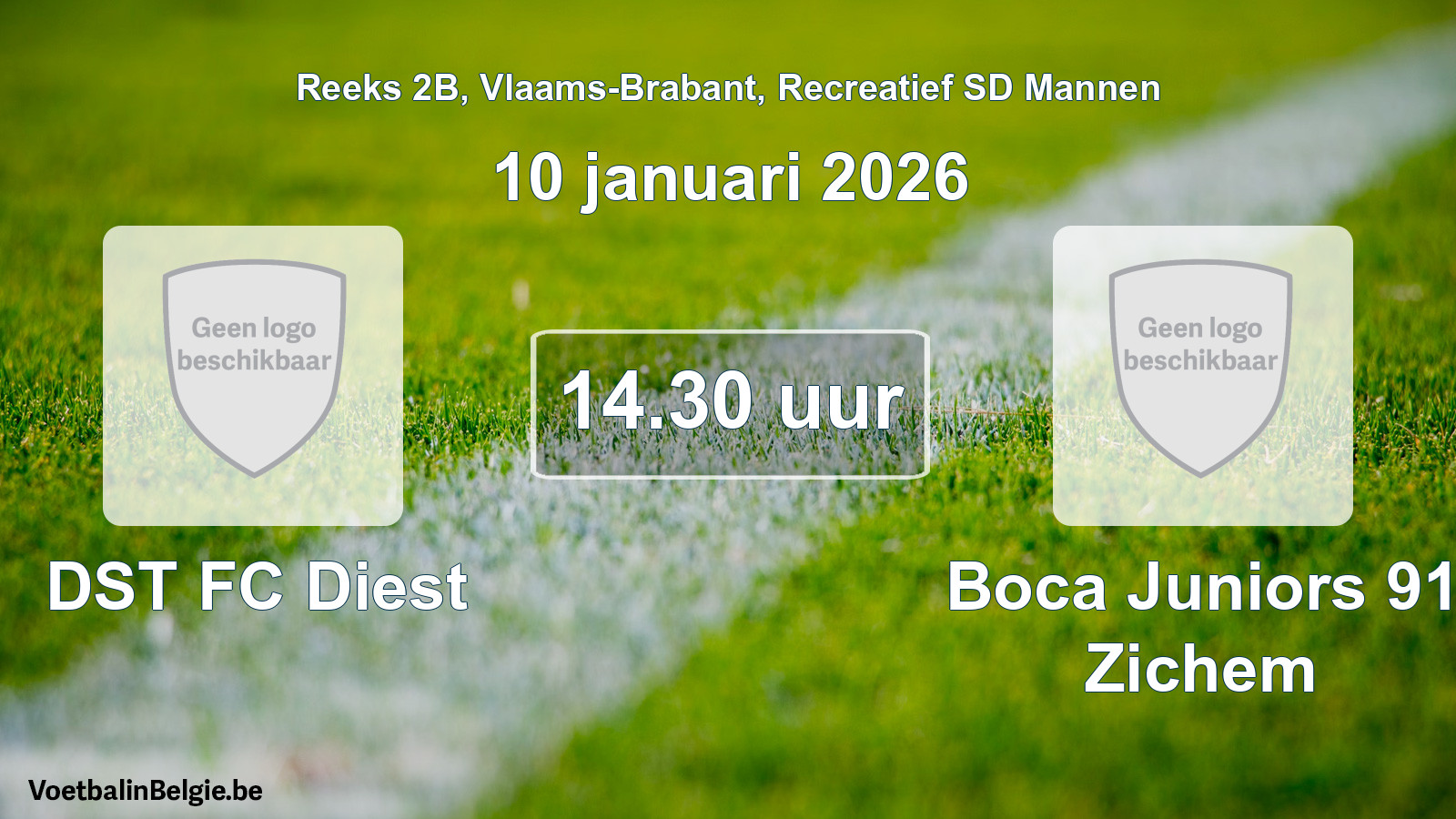 Scheduled match recreational sd men football: DST FC Diest - Boca Juniors 91 Zichem (10 January 2026)