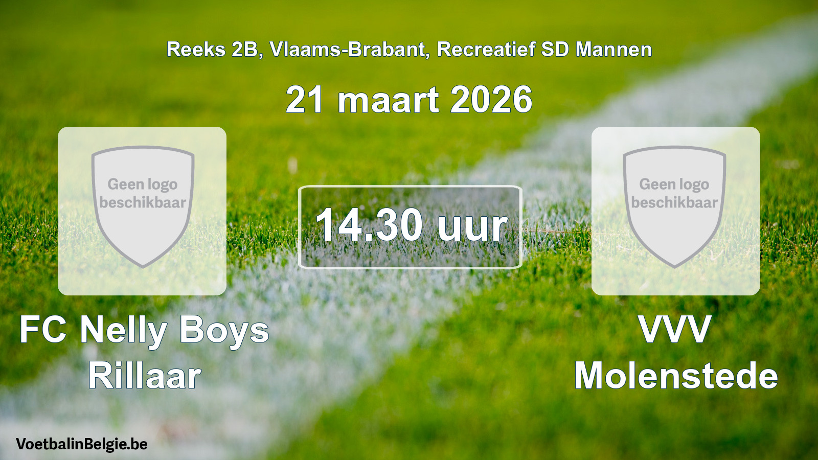Scheduled match recreational sd men football: FC Nelly Boys Rillaar - VVV Molenstede (21 March 2026)