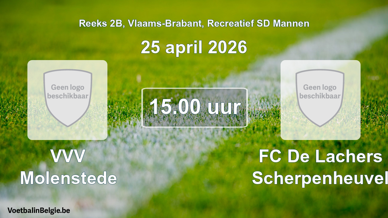Geplande wedstrijd recreatief sd mannenvoetbal: VVV Molenstede - FC De Lachers Scherpenheuvel (25 april 2026)