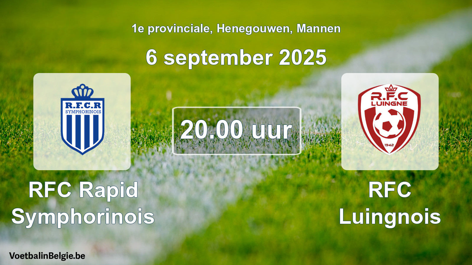 Scheduled match men football: RFC Rapid Symphorinois - RFC Luingnois (6 September 2025)