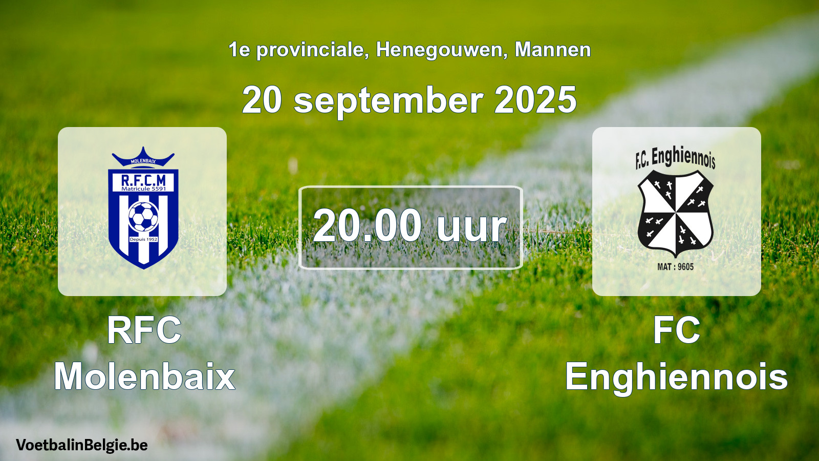 Geplande wedstrijd mannenvoetbal: RFC Molenbaix - FC Enghiennois (20 september 2025)