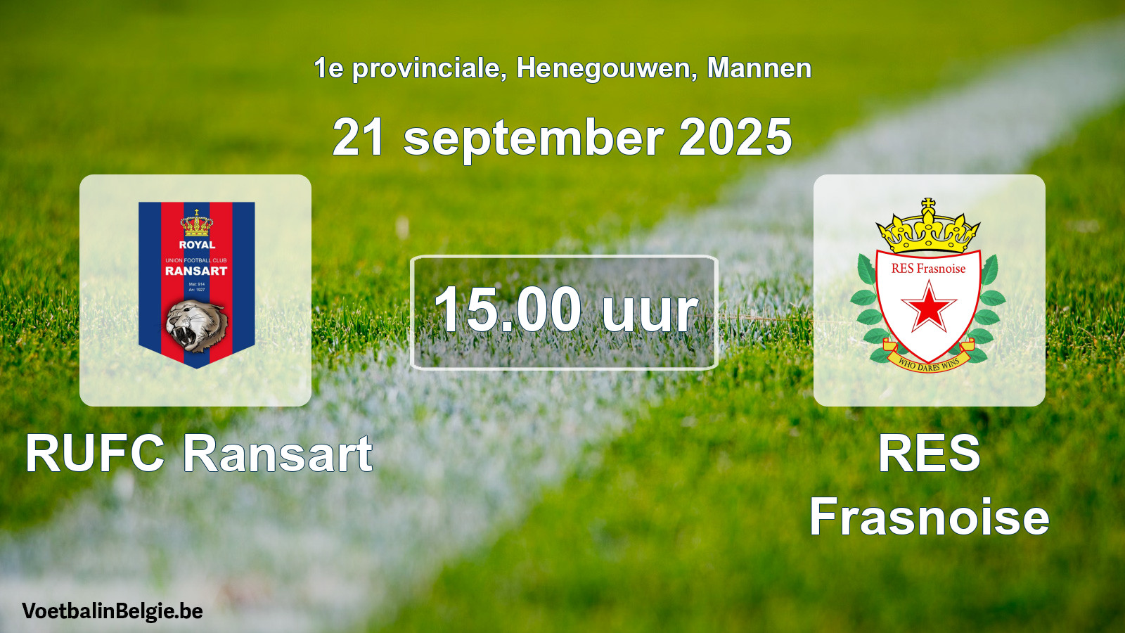 Scheduled match men football: RUFC Ransart - RES Frasnoise (21 September 2025)