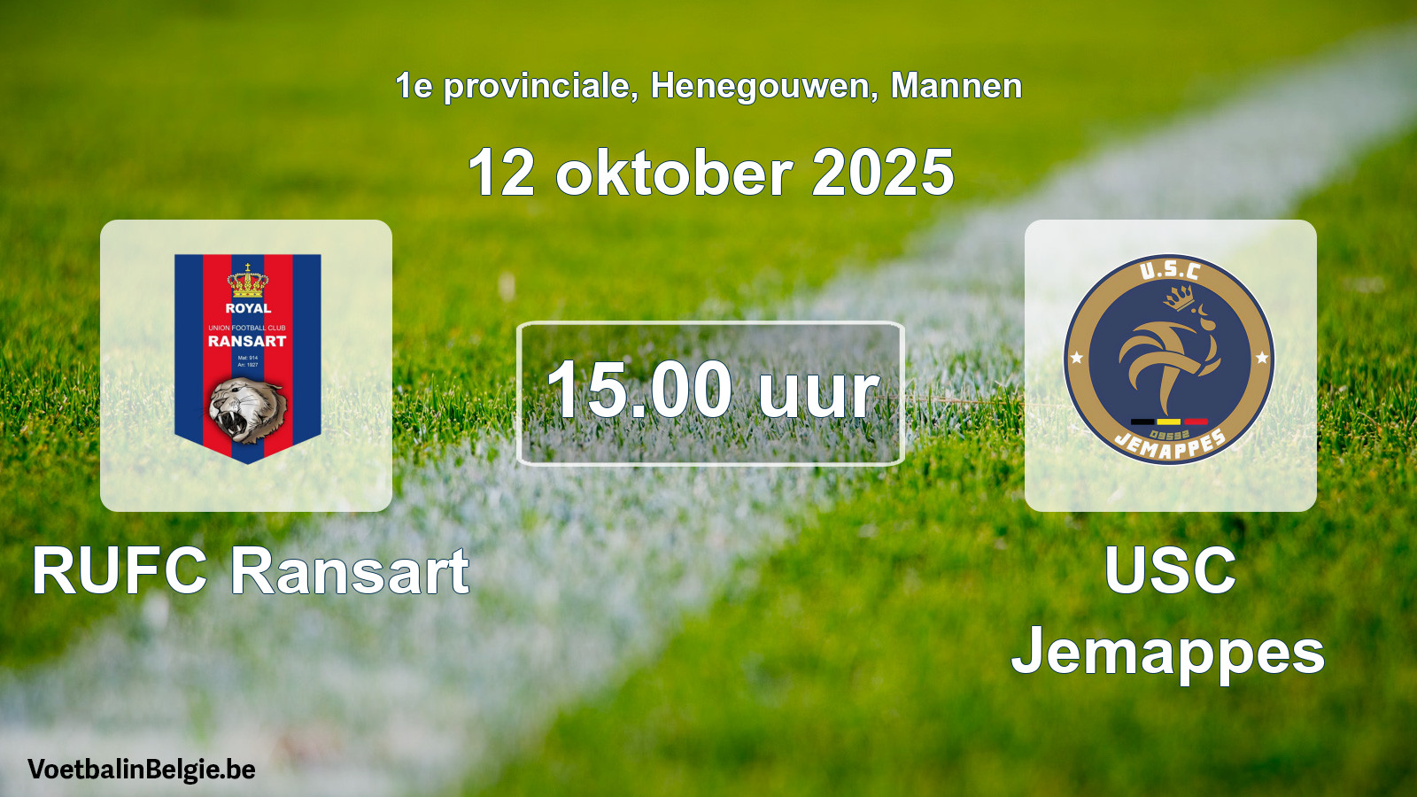 Scheduled match men football: RUFC Ransart - USC Jemappes (12 October 2025)