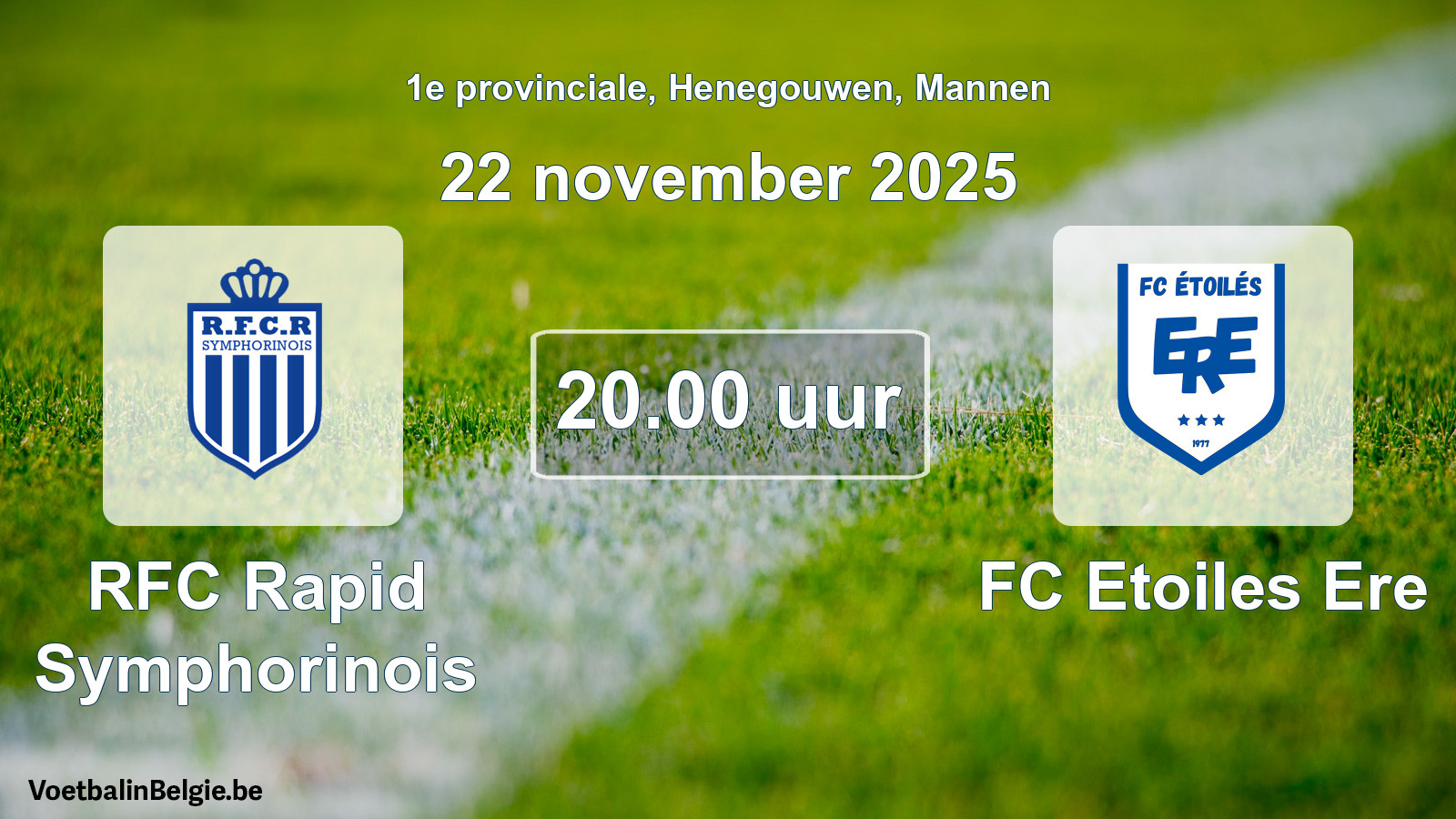 Scheduled match men football: RFC Rapid Symphorinois - FC Etoiles Ere (22 November 2025)