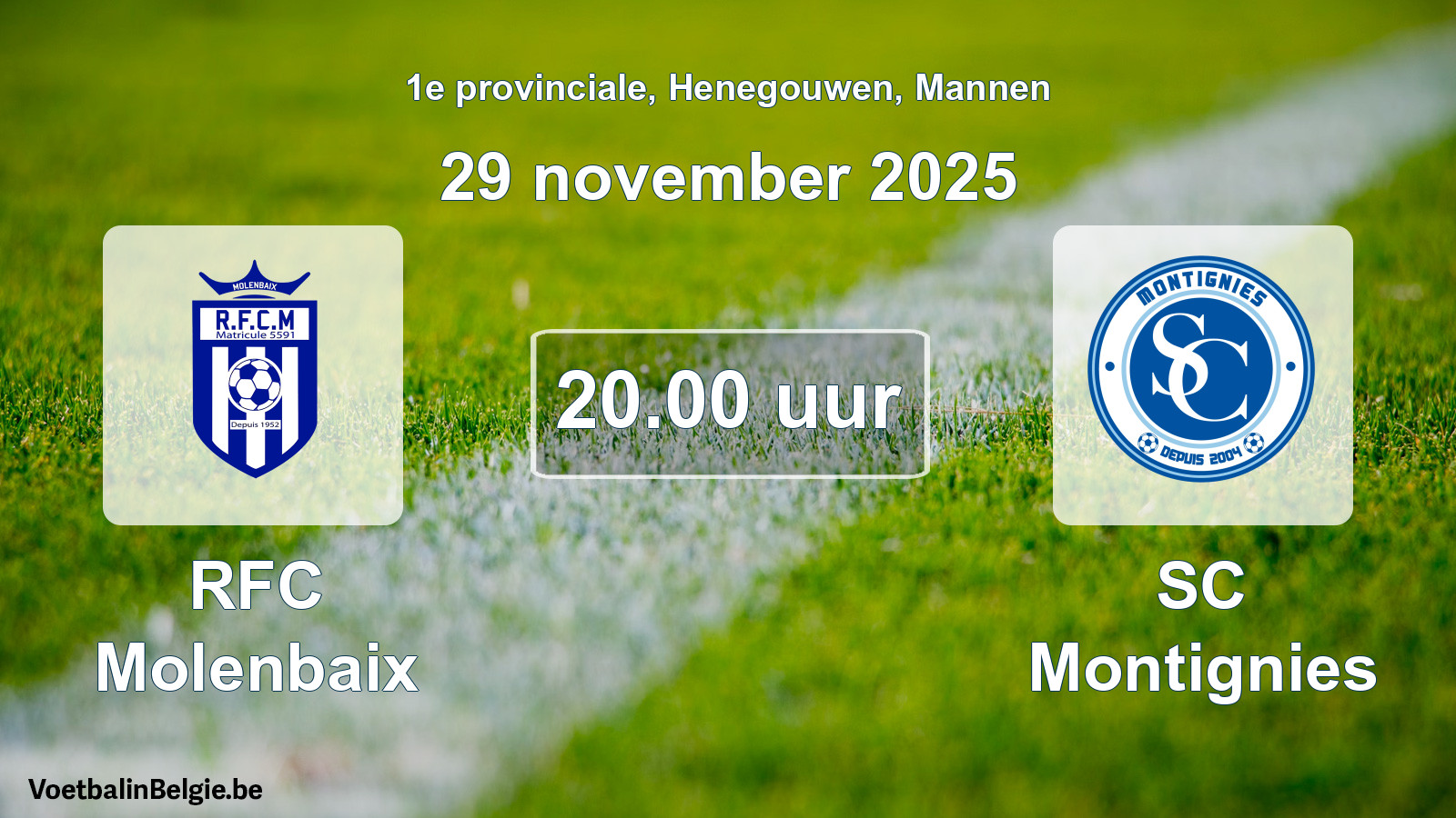 Scheduled match men football: RFC Molenbaix - SC Montignies (29 November 2025)