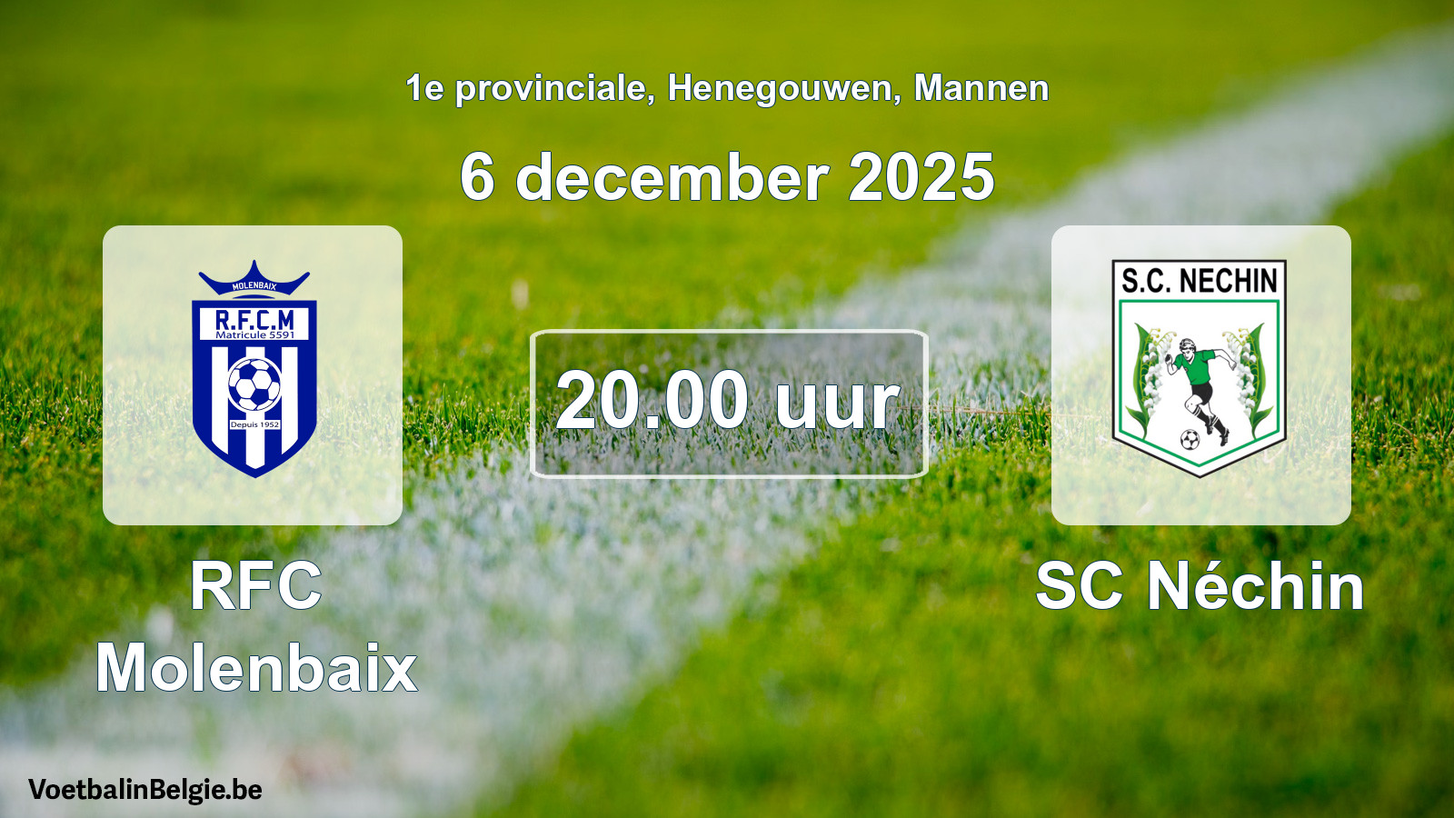 Scheduled match men football: RFC Molenbaix - SC Néchin (6 December 2025)