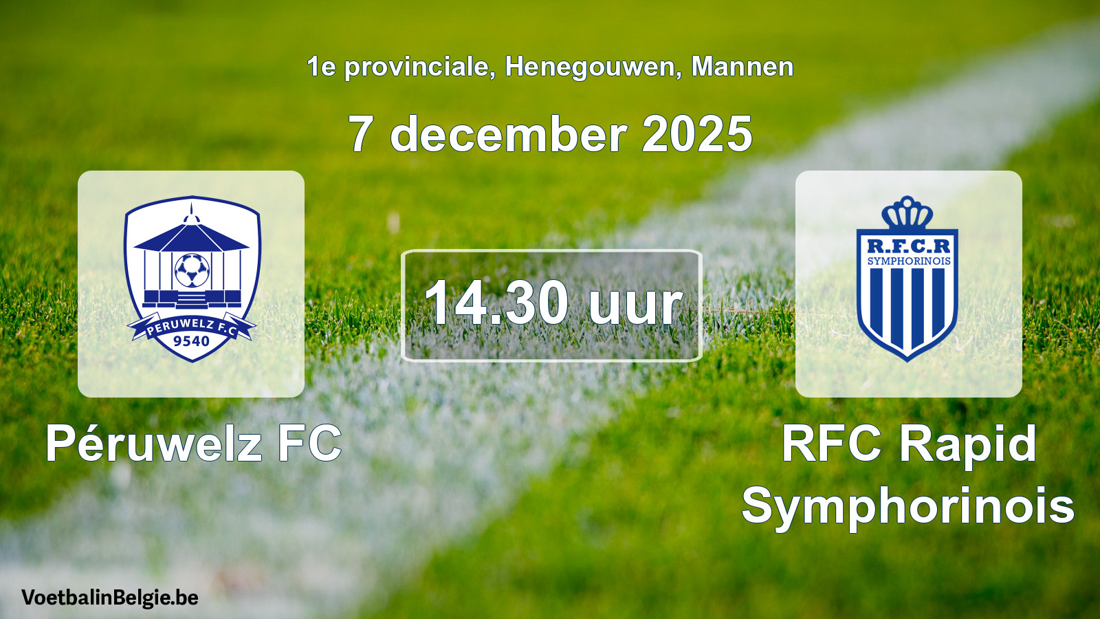 Scheduled match men football: Péruwelz FC - RFC Rapid Symphorinois (7 December 2025)