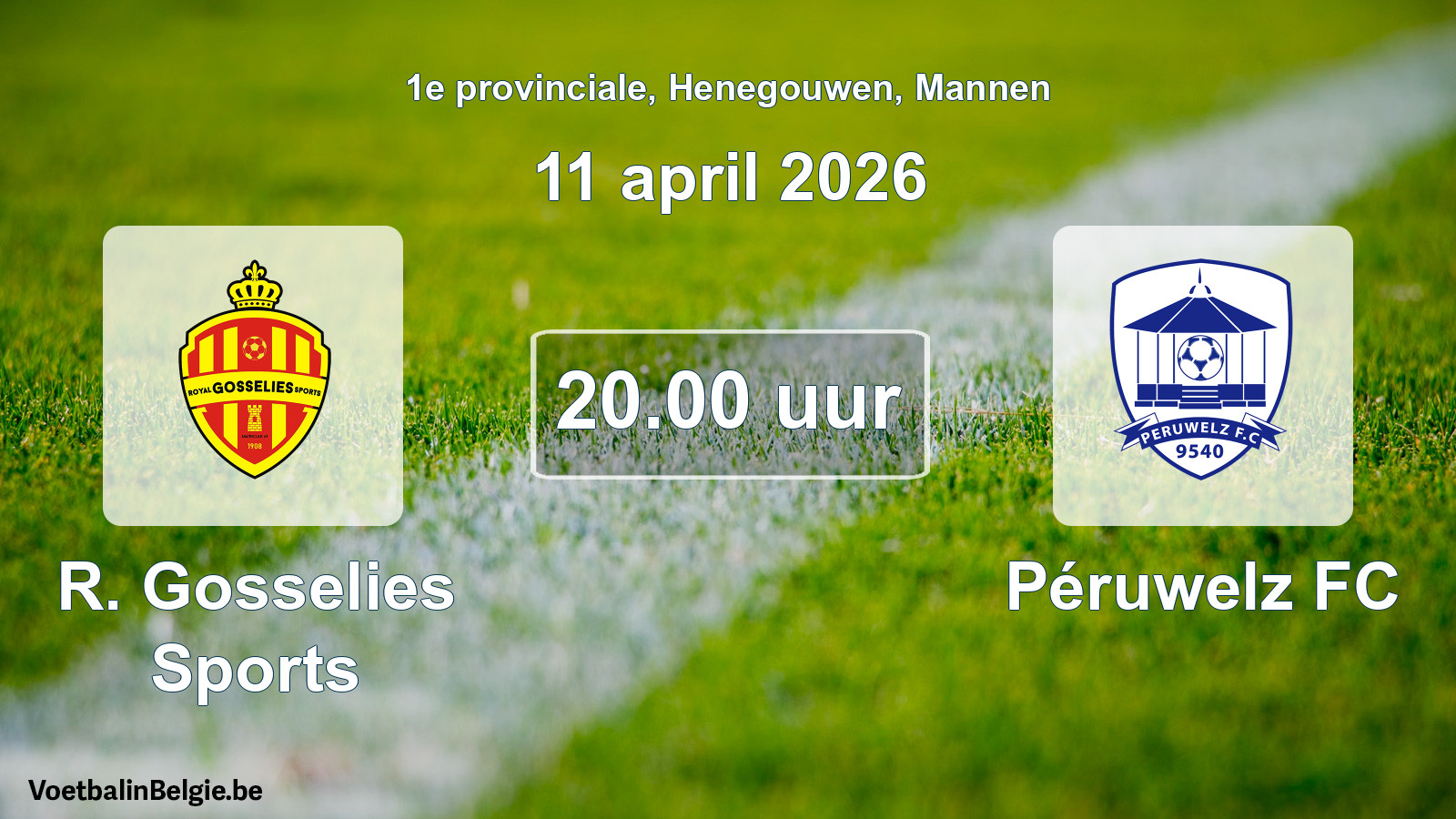 Geplantes Spiel männer-Fußball: R. Gosselies Sports - Péruwelz FC (11 April 2026)