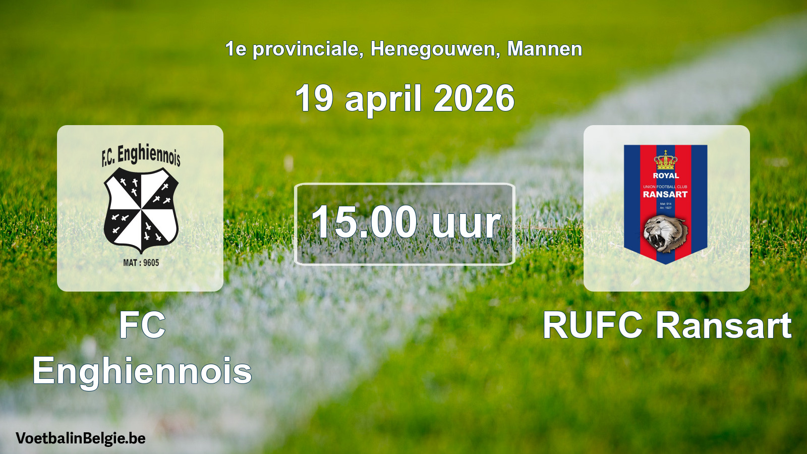 Scheduled match men football: FC Enghiennois - RUFC Ransart (19 April 2026)