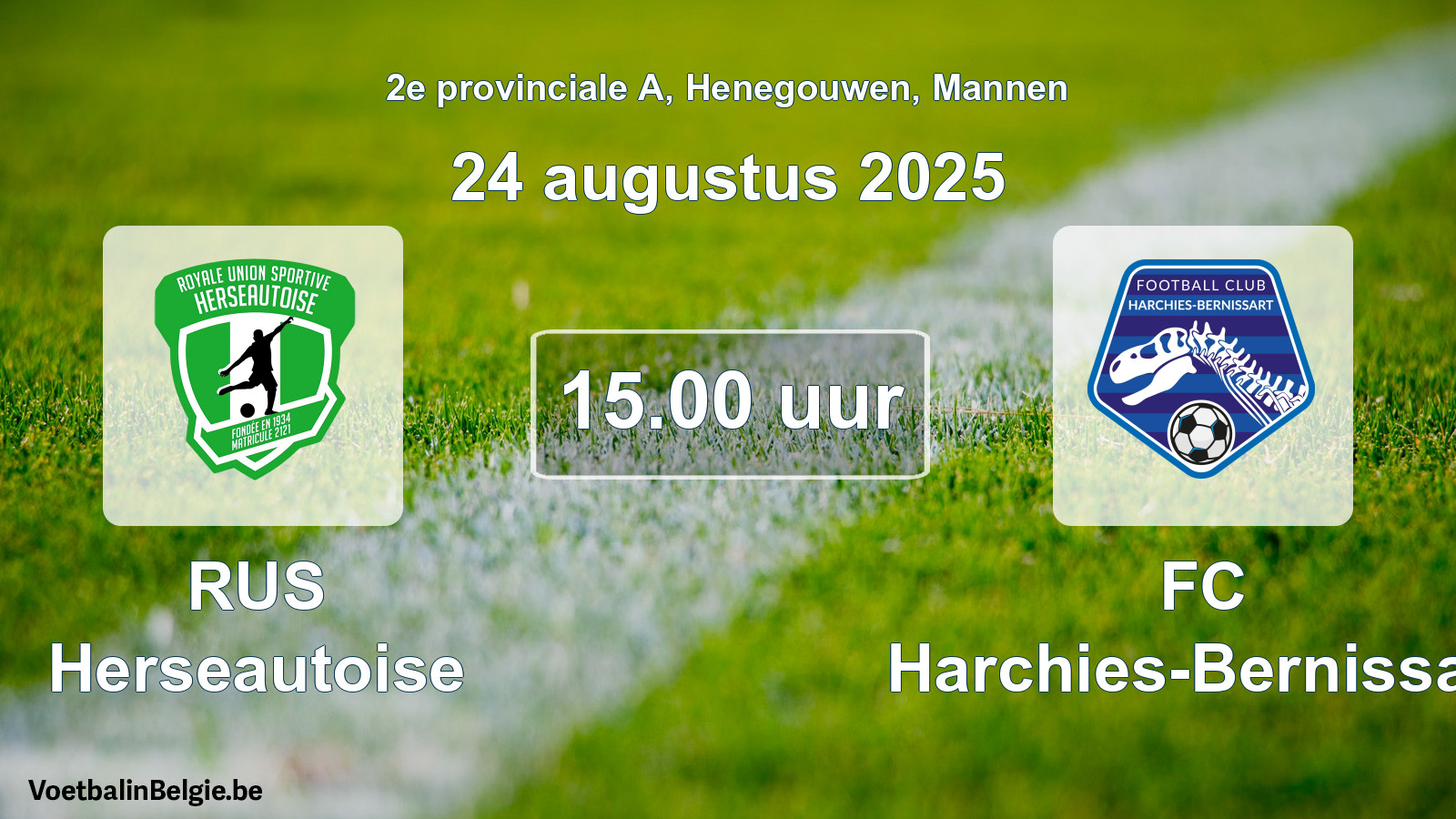 Geplantes Spiel männer-Fußball: RUS Herseautoise - FC Harchies-Bernissart (24 August 2025)