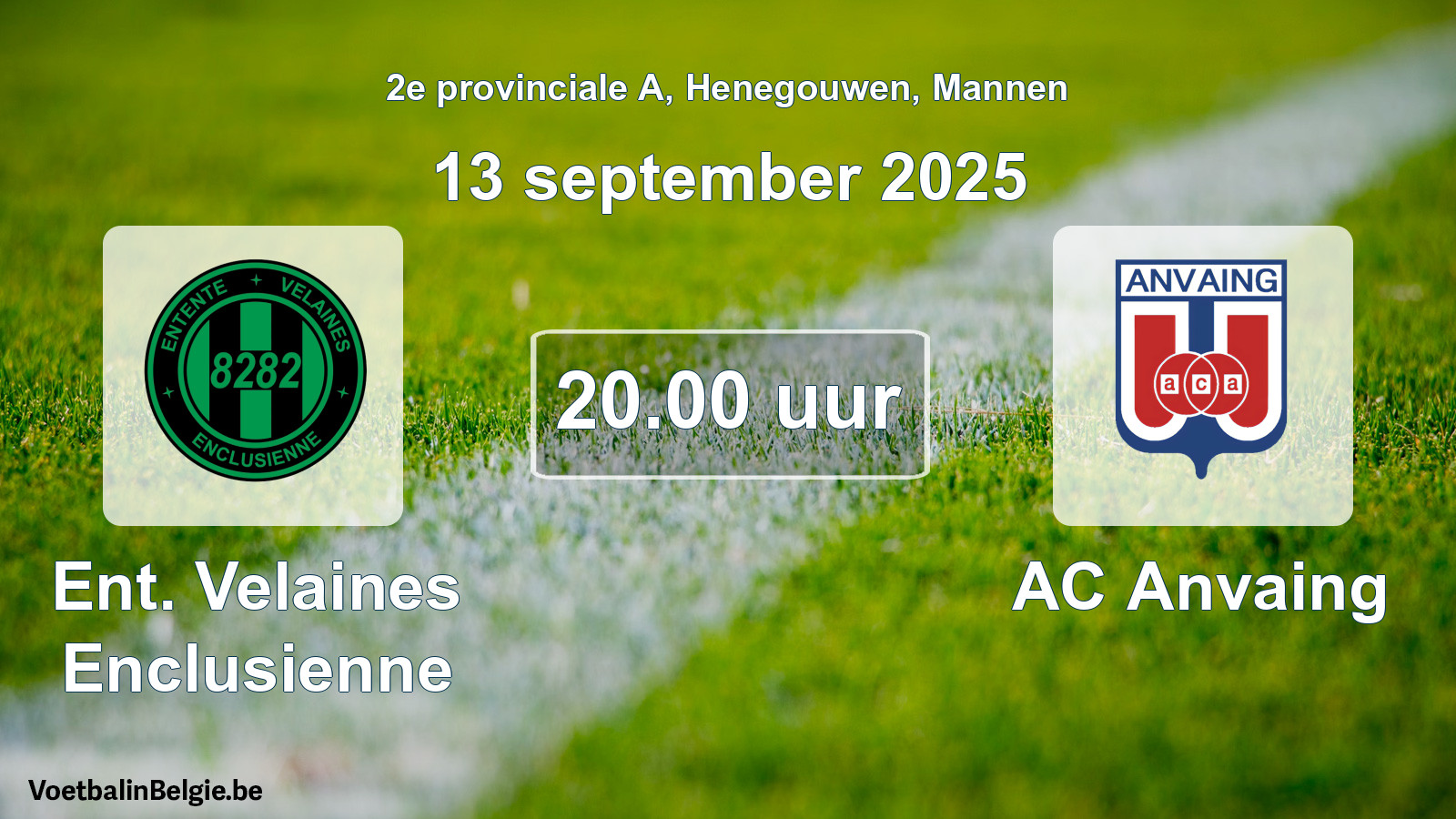 Scheduled match men football: Ent. Velaines Enclusienne - AC Anvaing (13 September 2025)