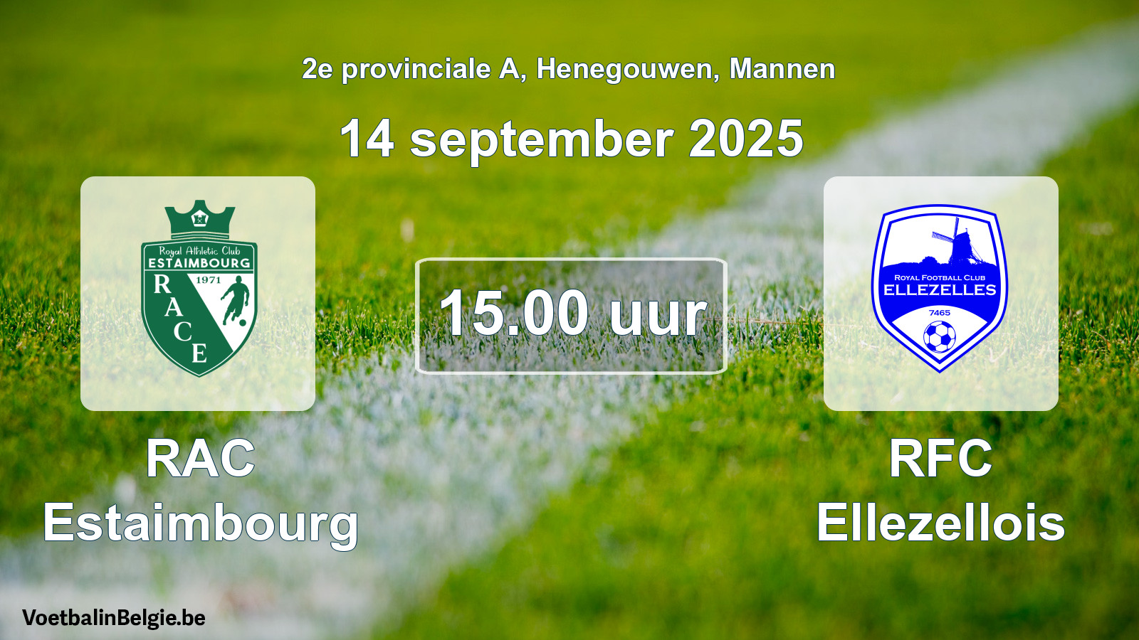 Scheduled match men football: RAC Estaimbourg - RFC Ellezellois (14 September 2025)