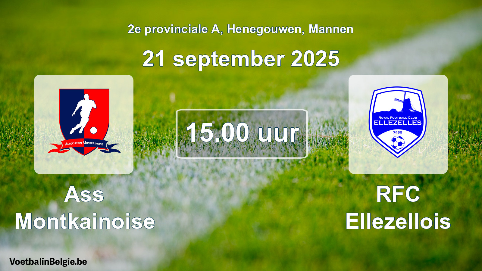 Scheduled match men football: Ass Montkainoise - RFC Ellezellois (21 September 2025)