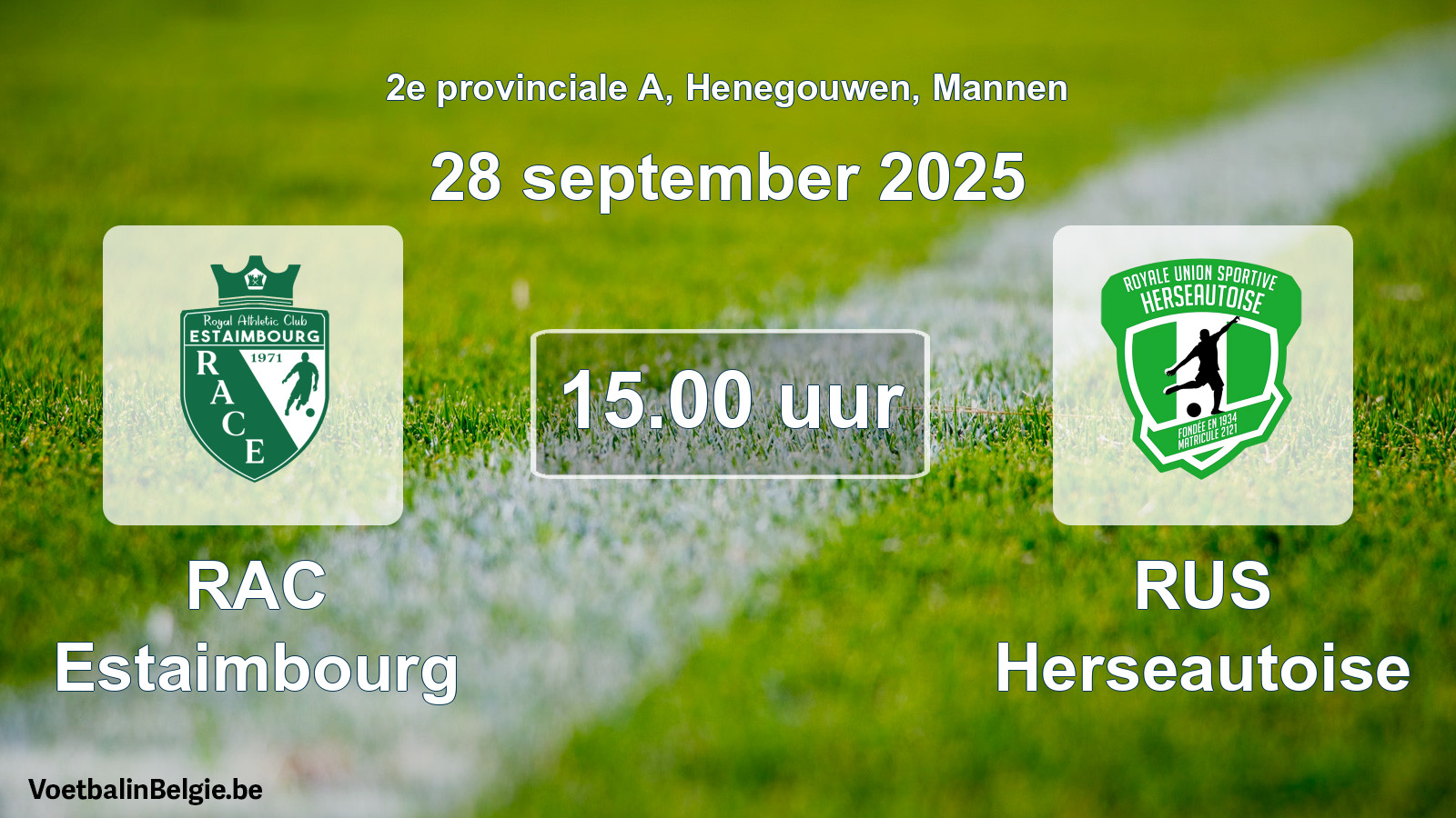 Scheduled match men football: RAC Estaimbourg - RUS Herseautoise (28 September 2025)
