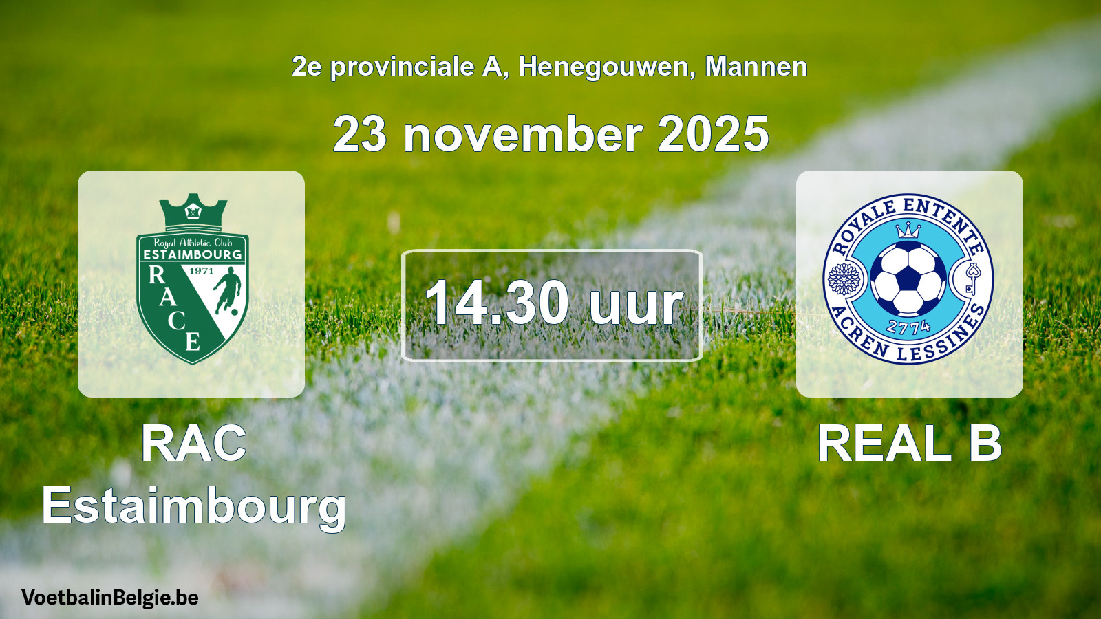 Scheduled match men football: RAC Estaimbourg - REAL B (23 November 2025)