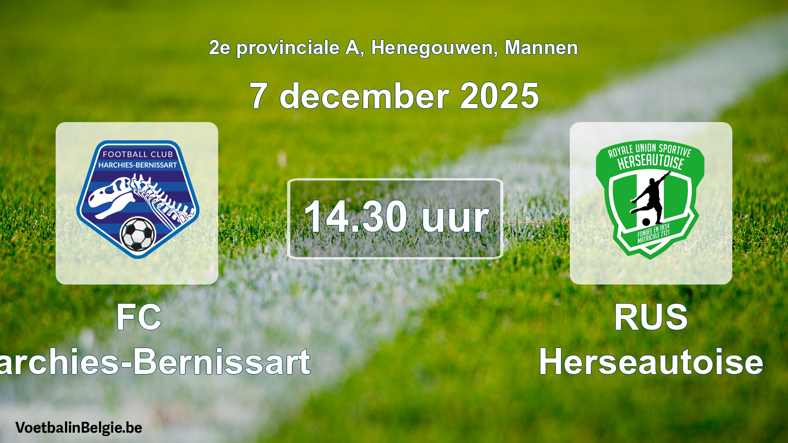 Scheduled match men football: FC Harchies-Bernissart - RUS Herseautoise (7 December 2025)