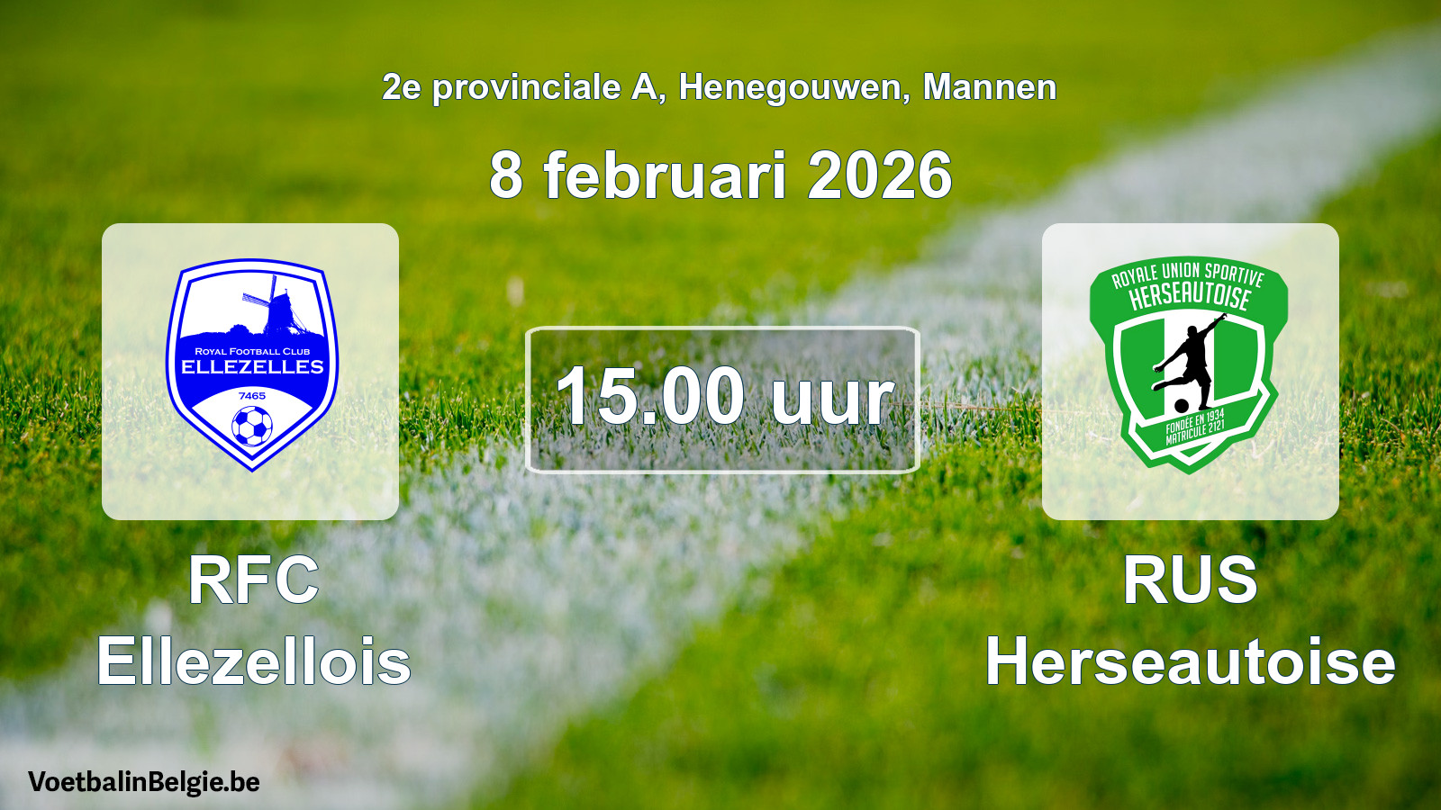 Scheduled match men football: RFC Ellezellois - RUS Herseautoise (8 February 2026)
