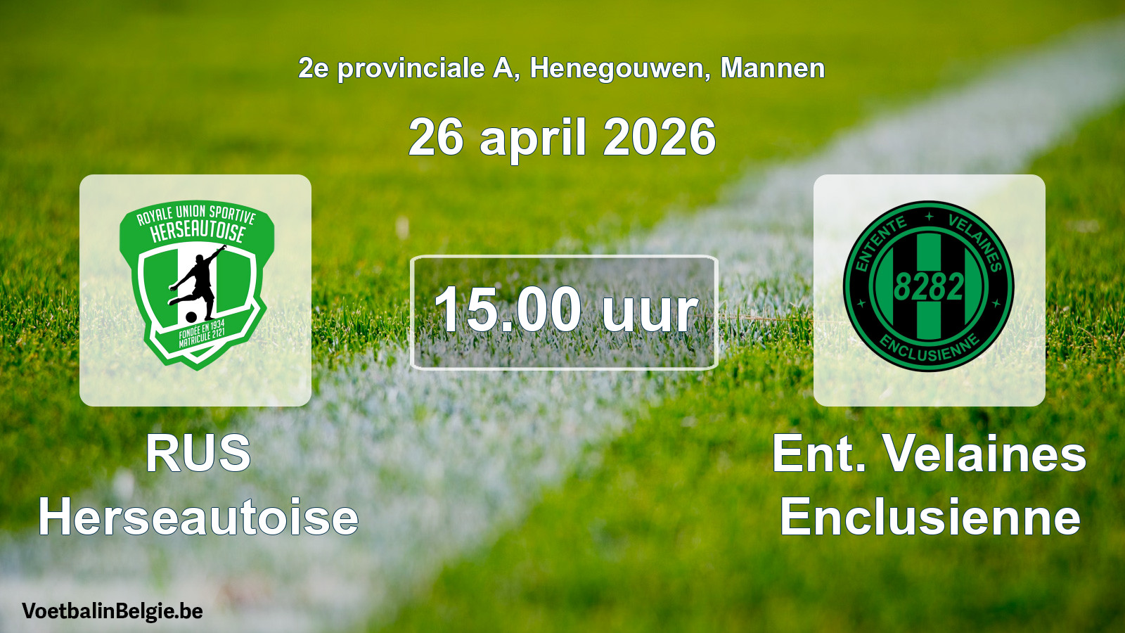 Scheduled match men football: RUS Herseautoise - Ent. Velaines Enclusienne (26 April 2026)