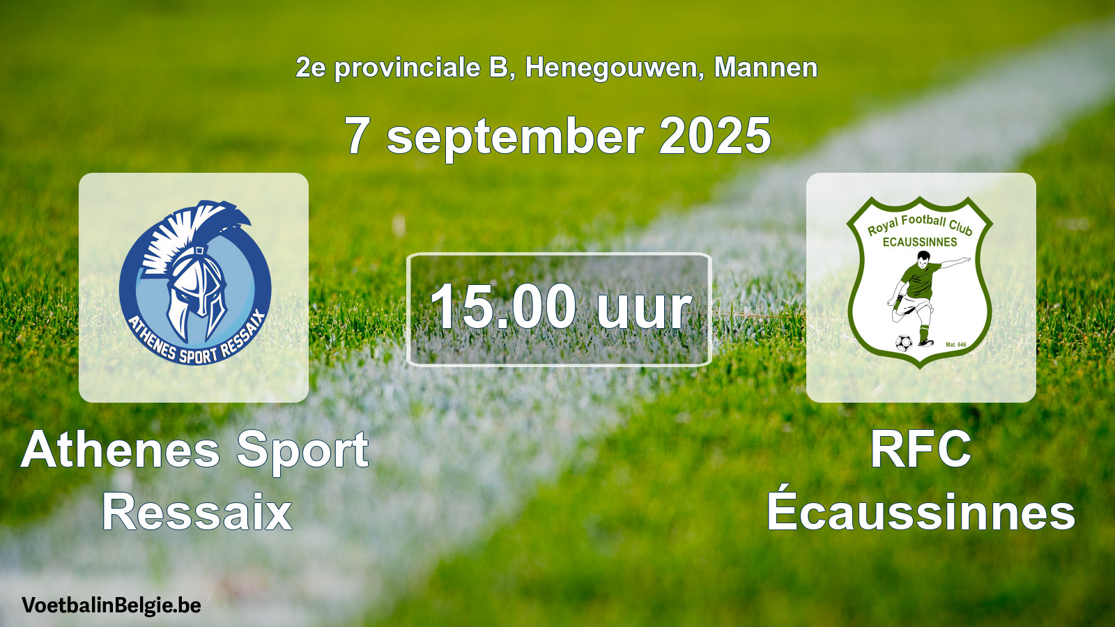 Scheduled match men football: Athenes Sport Ressaix - RFC Écaussinnes (7 September 2025)