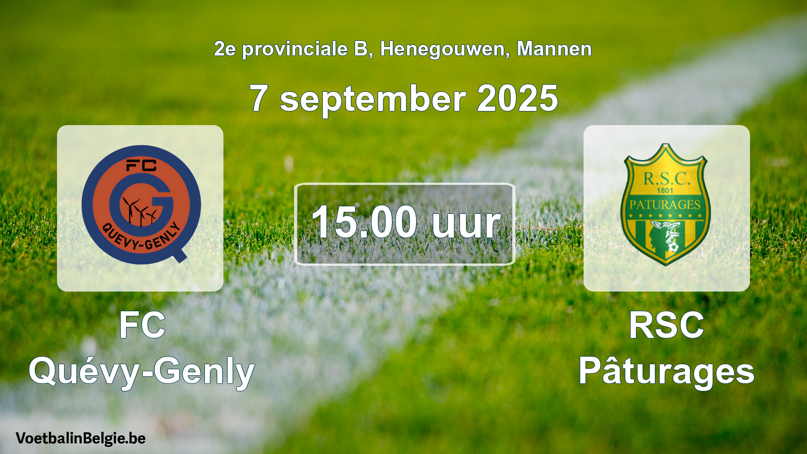 Scheduled match men football: FC Quévy-Genly - RSC Pâturages (7 September 2025)