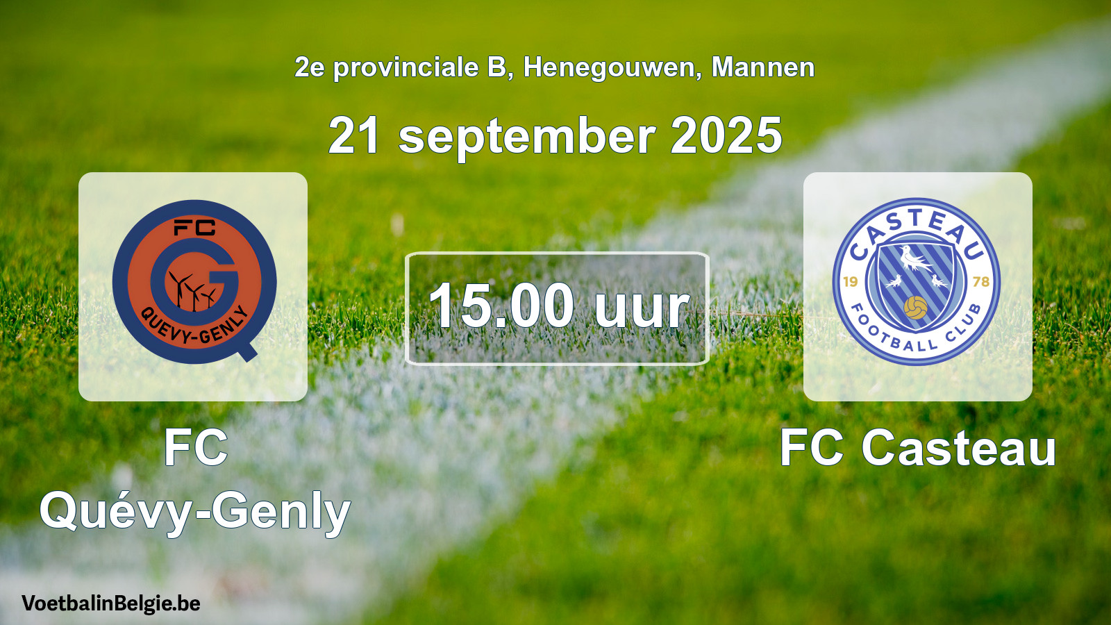 Scheduled match men football: FC Quévy-Genly - FC Casteau (21 September 2025)
