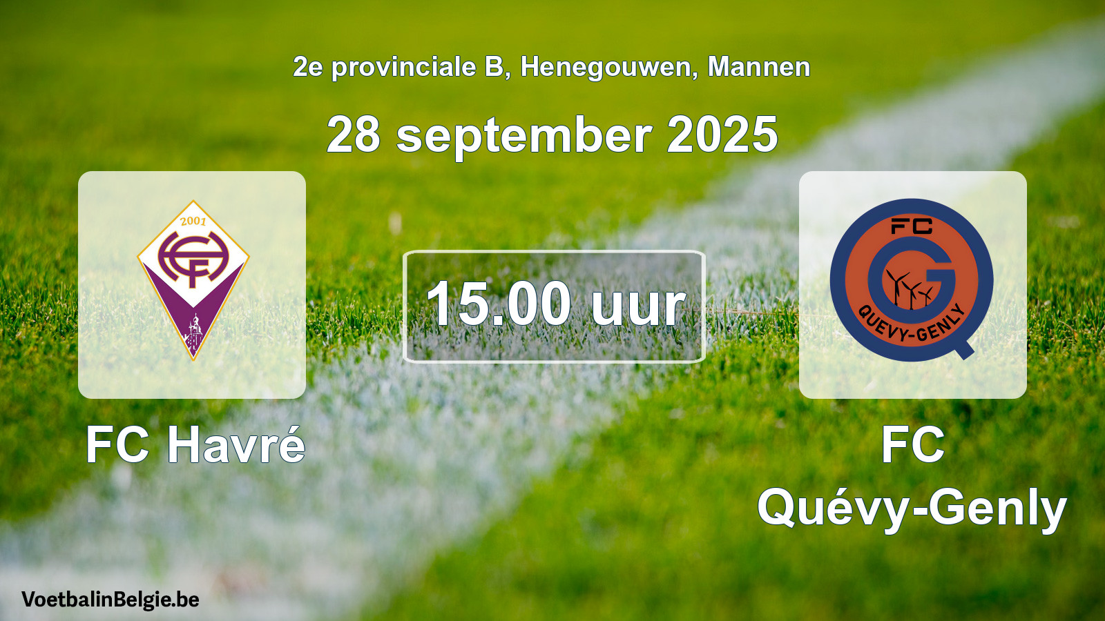 Scheduled match men football: FC Havré - FC Quévy-Genly (28 September 2025)