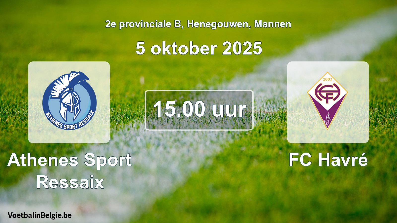Scheduled match men football: Athenes Sport Ressaix - FC Havré (5 October 2025)