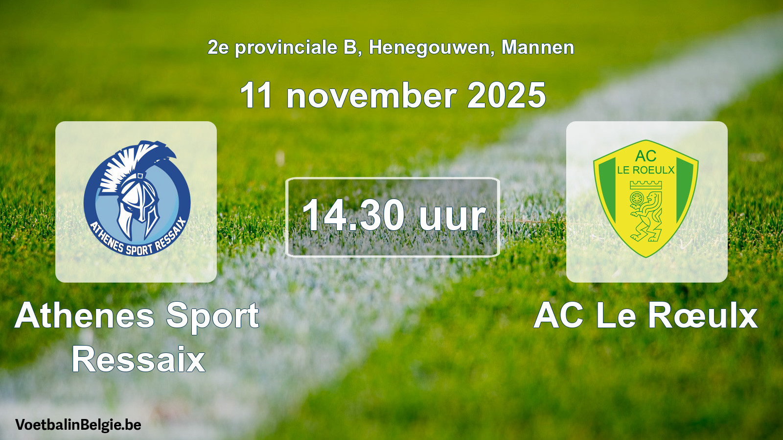 Scheduled match men football: Athenes Sport Ressaix - AC Le Rœulx (11 November 2025)