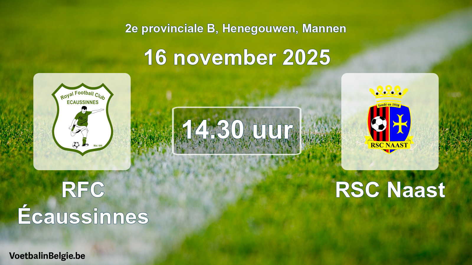 Scheduled match men football: RFC Écaussinnes - RSC Naast (16 November 2025)