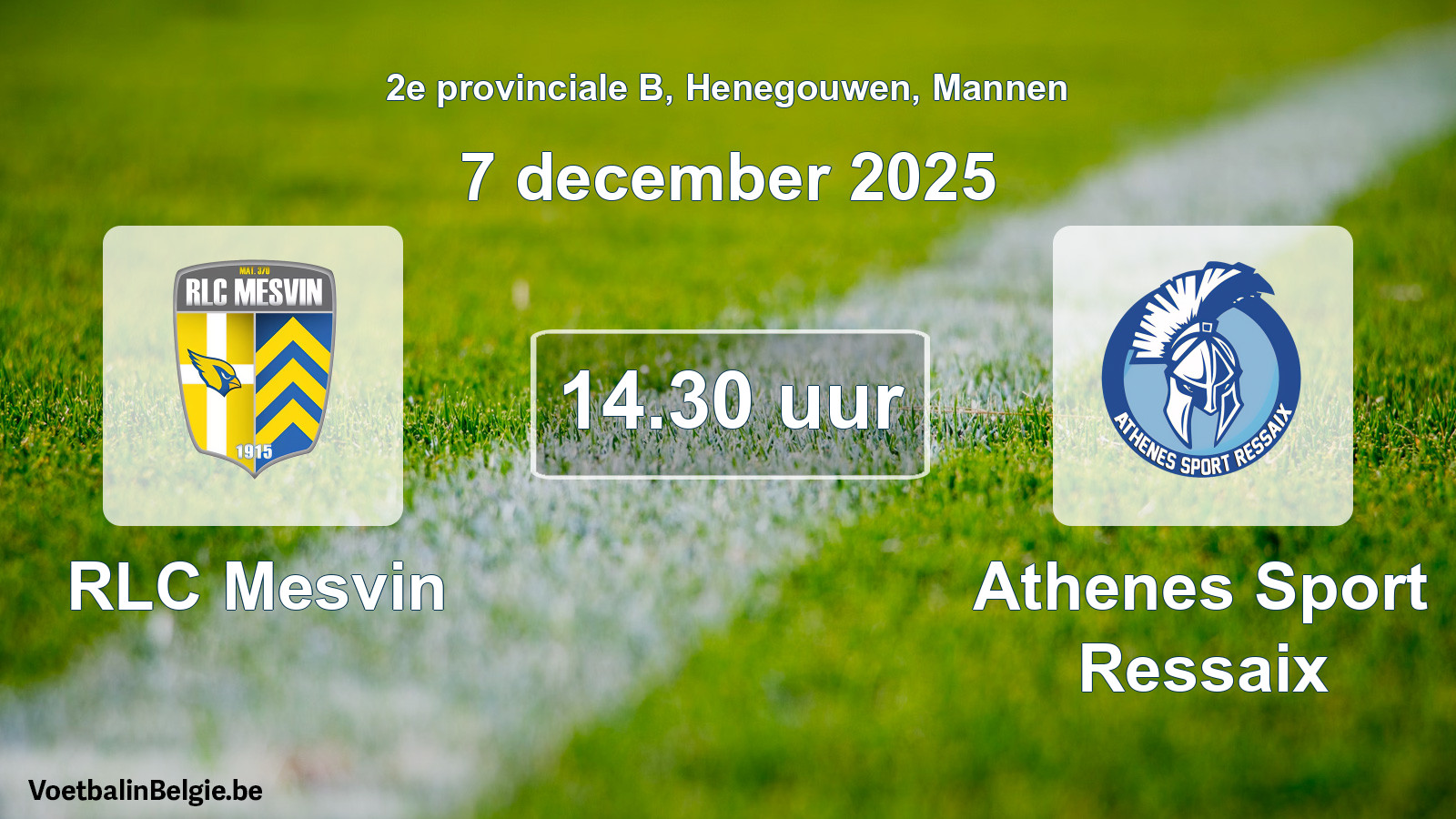 Geplantes Spiel männer-Fußball: RLC Mesvin - Athenes Sport Ressaix (7 Dezember 2025)