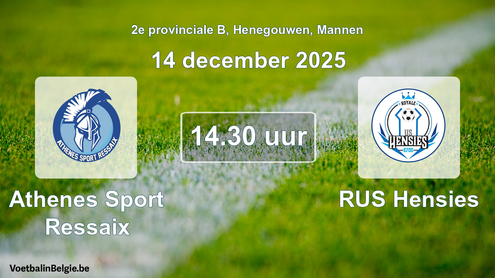 Geplantes Spiel männer-Fußball: Athenes Sport Ressaix - RUS Hensies (14 Dezember 2025)