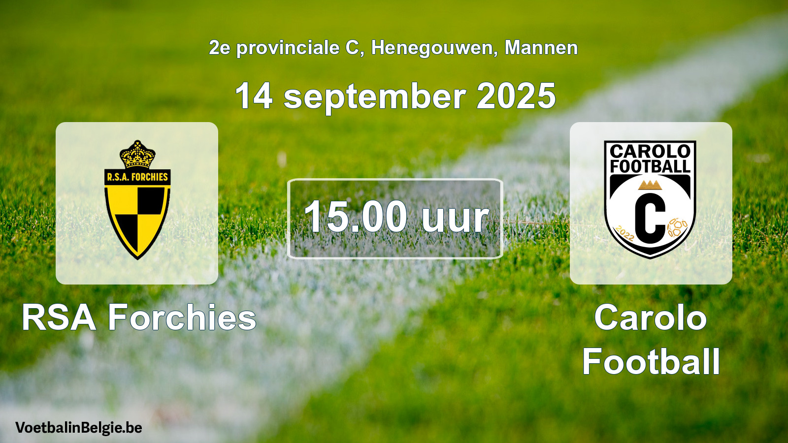 Scheduled match men football: RSA Forchies - Carolo Football (14 September 2025)