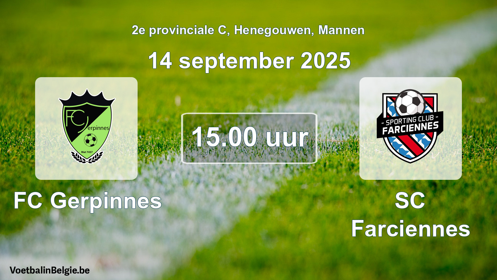 Scheduled match men football: FC Gerpinnes - SC Farciennes (14 September 2025)